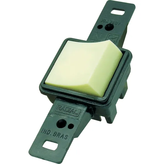 Interruptor Tecla Bipolar Simples 20a S/ Placa Prata Radial