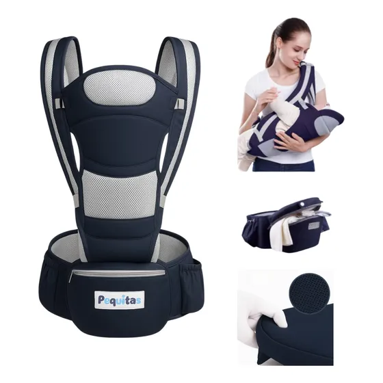 Mochila Porta Bebé Ergonómica 10 En 1 Silla Carrier Pequitas Azul