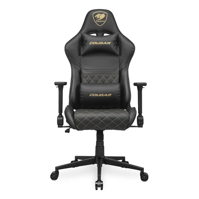 Silla Profesional Cougar Armor One V2 Gold Color Negro Material del tapizado Cuero/PVC
