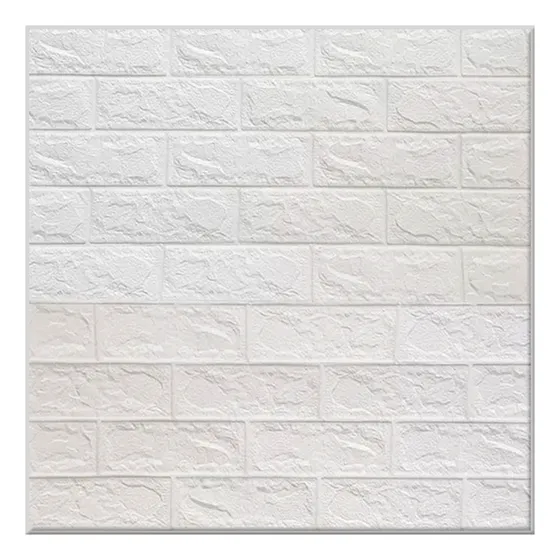 Placas 3d Autoadhesiva Ladrillo Relieve Para Pared Pack X 15 Color Blanco