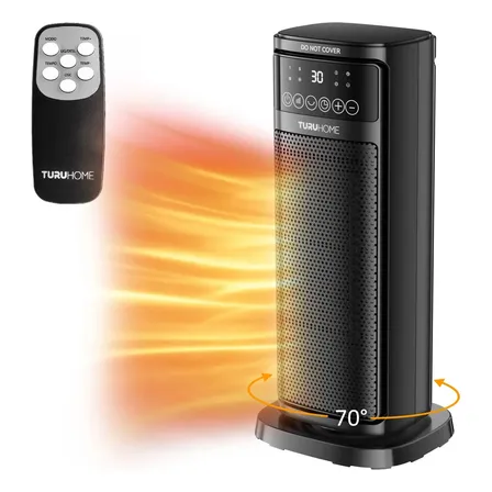 Aquecedor Cerâmico TURU HOME 1279 com Timer, Controle Remoto e Termostato para Ambientes