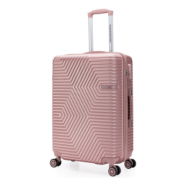 Mala Viagem Pequena De Mão Bordo Abs Resistente Swissport Cor Rose Liso Mala Viagem Pequena De Mão Bordo Abs Resistente Swissport Cor Rose Liso
