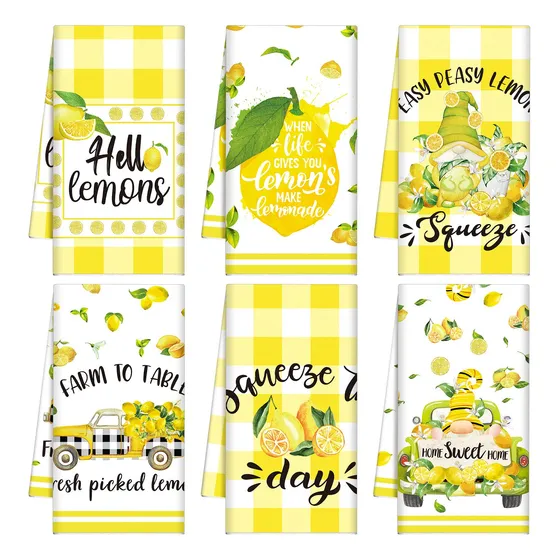 6 Toalla Cocina Limon Nautica Mano Te Regalo Casa Para