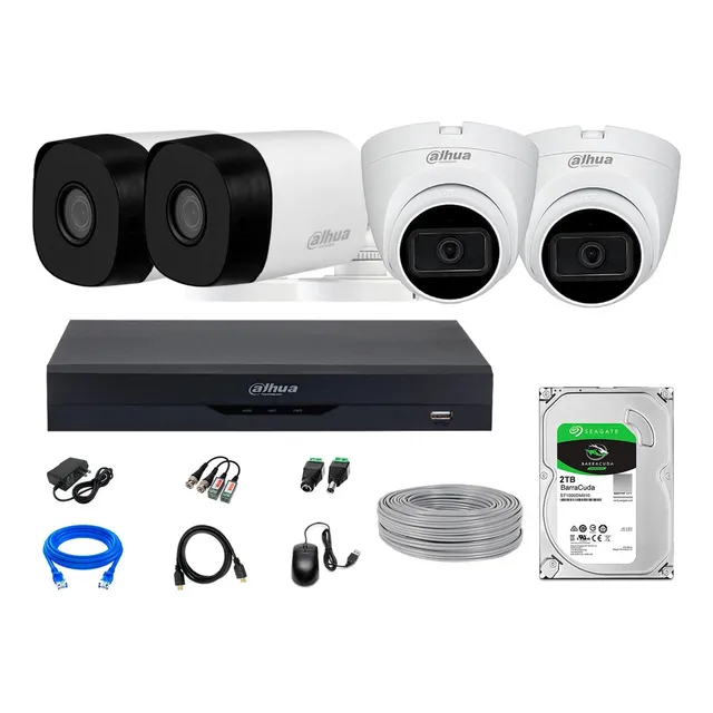 Cámaras Seguridad Kit 4 Fhd 2 Camara Audio + 2tb Rec Facial