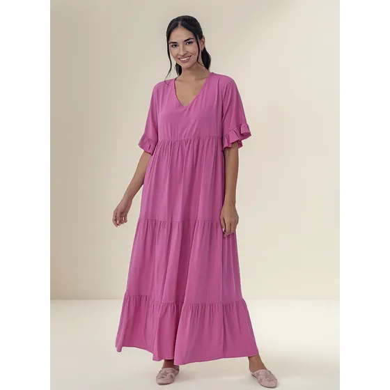 Vestido Largo Con Mangas Mujer Upminorista