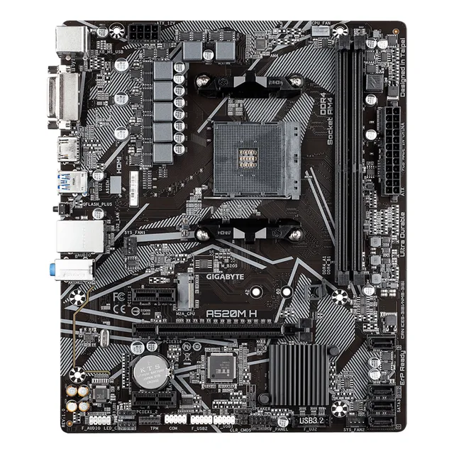 Placa Gigabyte A520m H Am4 Ddr4 2 Ranuras 64gb Sata 6gb Usb