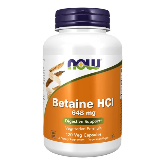Supplement Now Foods Betaine Hcl 648 Mg 120 Cápsulas Vegetar