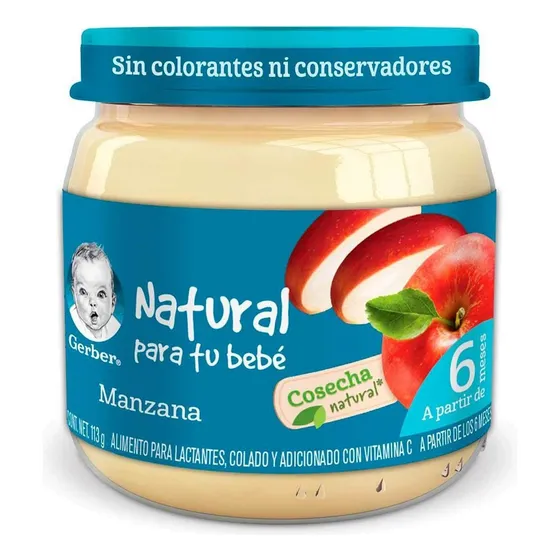 Papilla Gerber Cosecha Natural De Manzana 6 Meses 113 G