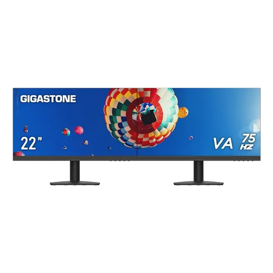 Gigastone Monitor Led Va De 22 Pulgadas Pack De 2 Unidades