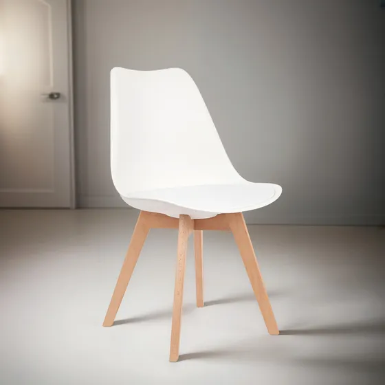 Silla De Comedor Tulip Acolchonada Interior Gardenlife Tulip Blanco Blanco
