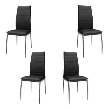 Sillas Comedor Tapizadas Mica X4 - Desillas Estructura de la silla Tapizado Negro