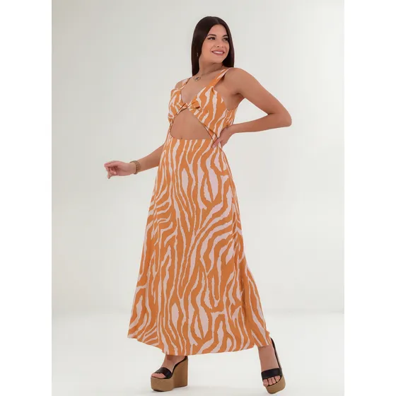 Vestido Largo Fibrana Mujer Summer Temporada Verano 