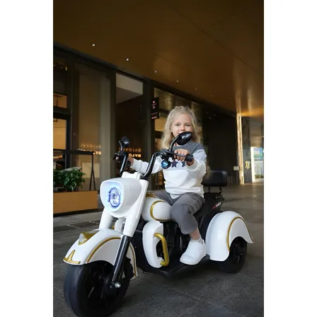 Moto Elétrica Grande Infantil Menino Menina Branca Branco 127/220v