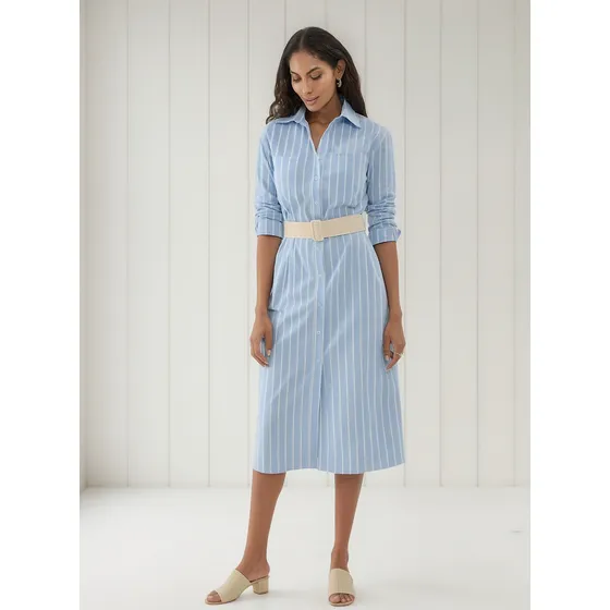 Vestido De Mujer M/l Largo Patprimo Color Azul #30171026
