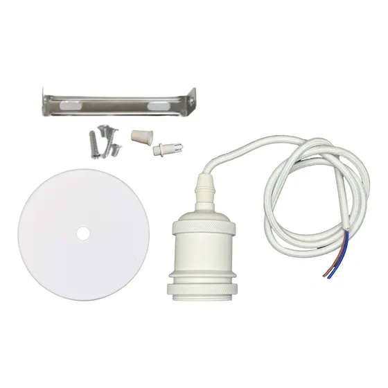 Soquete Vintage E27 Lampara Colgante Retro Blanco - Sumatel