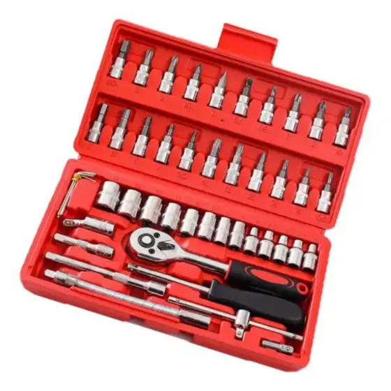 Juego Kit  Dados Rachet 1/4  46pzas Maleta Herramientas