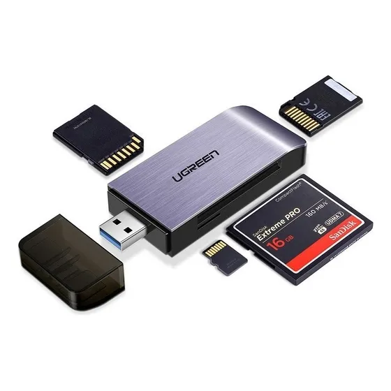 Lector De Tarjetas 4 En 1 Usb 3.0 Micro Sd Ms Cf Tf Ugreen 50541