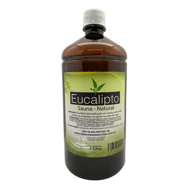 Essência De Eucalipto Para Sauna Seca Vapor 1litro (natural)