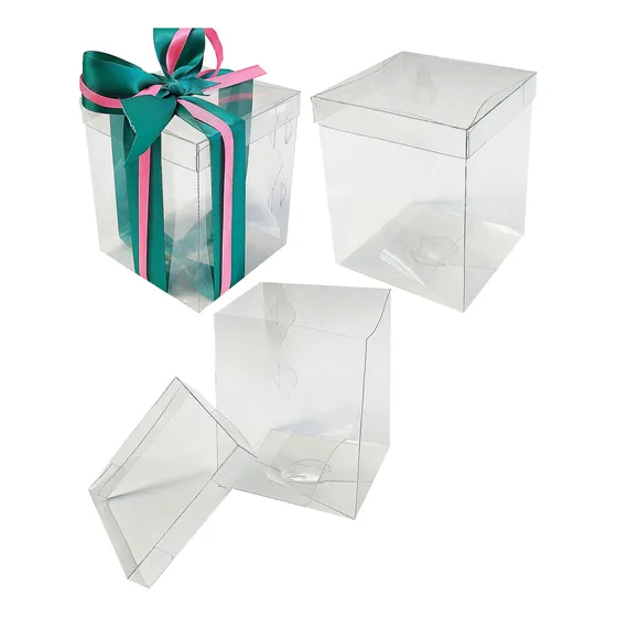 20 Cajas Base Y Tapa Transparente 12x12x15 Cms Mod. 1747