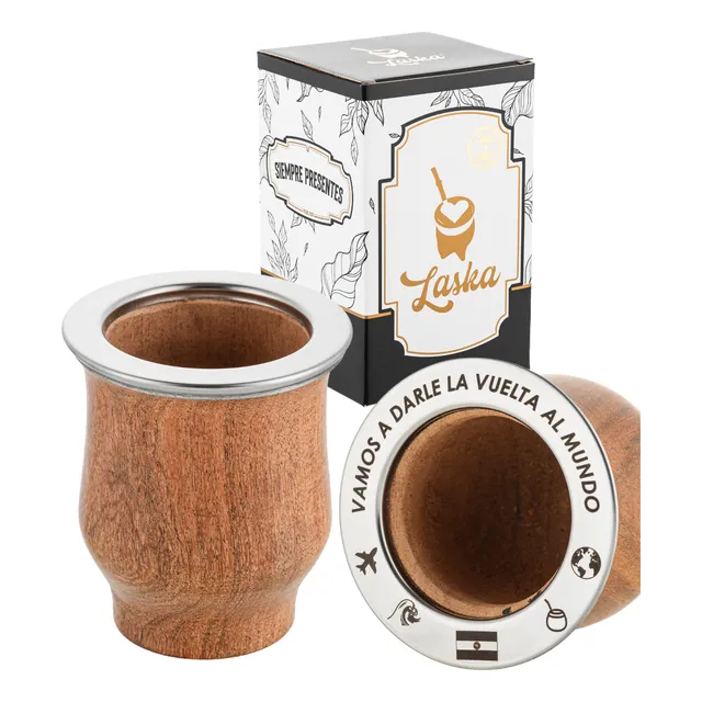 Mate Camionero Algarrobo Grabado Personalizado Premium