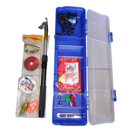 Set Caña Pescar Telescópica De 210cm Con Caja Y Accesorios