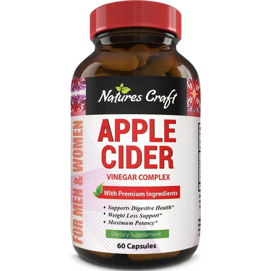 Vinagre De Manzana 60 Caps Perdida Bajar De Peso Eg K11 Sabor Nd