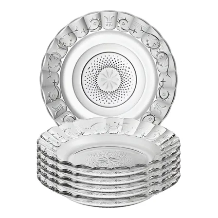 Jogo De Pratos Fundos Com 6 Peças Egípcios Transparente