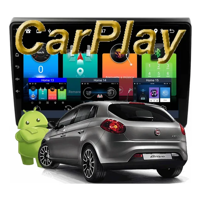 Kit Central Multimidia Fiat Bravo S90 Espelhamento
