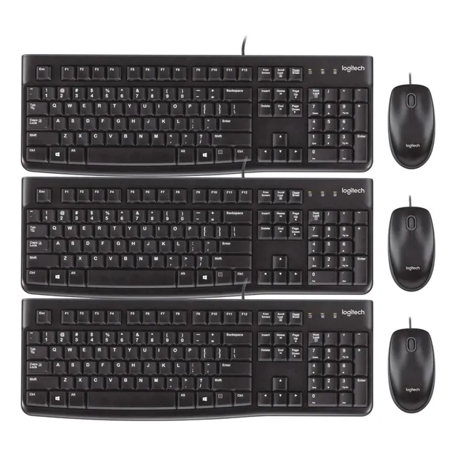 Teclado Y Mouse Logitech Con Cable Usb Pack X3 Unidades