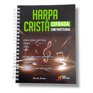 Harpa Cristã Cifrada Com Partituras Grande Com 640 Hinos Cordas Teclas Sopro Espiral Wire-o 4480 Harpa Cristã Cifrada Com Partituras Grande Com 640 Hinos Cordas Teclas Sopro Espiral Wire-o 4480
