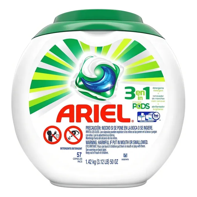 Detergente En Cápsulas Ariel Power Pods 3 En 1 57 Cápsulas