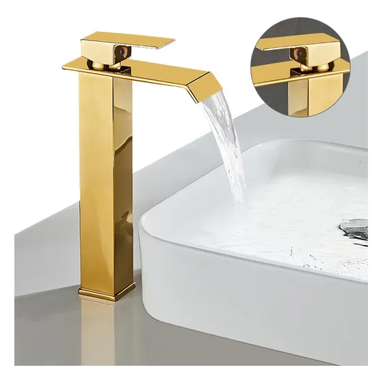 Grifo De Bano Monomando Mezclador Cascada Llaves Para Lavabo