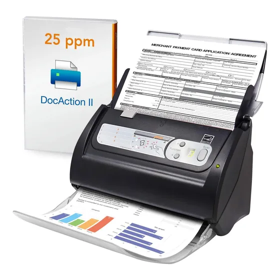  Scanner De Documentos De Mesa Plustek Ps186, Com Alimentado