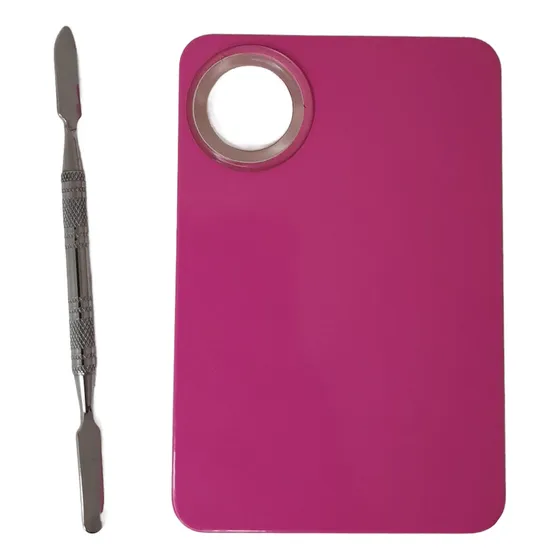 Placa De Acero Inoxidable Para Mezclar Maquillaje 