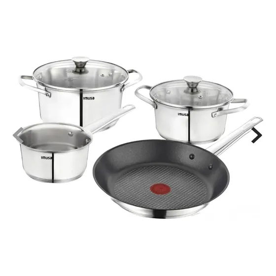 Bateria Juego Ollas 6 Piezas Acero Inoxi Imusa Induccion