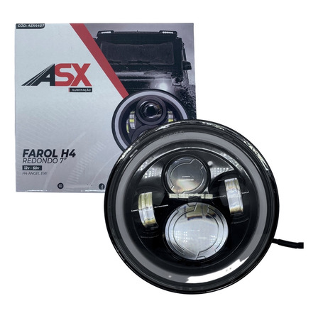 Farol Redondo 7 Polegadas Asx H4 Angel Eyes Farol Redondo 7 Polegadas Asx H4 Angel Eyes
