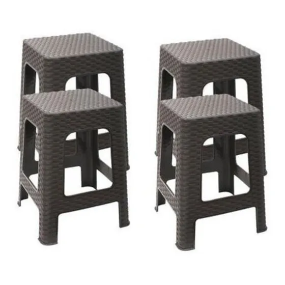 Piso Banco Rattan Plástico Pack 4 Un.