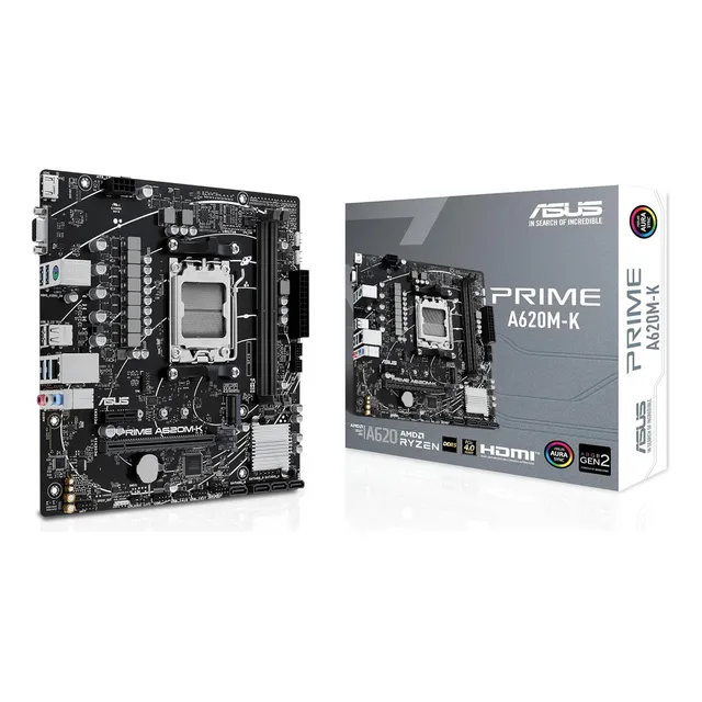 Tarjeta Madre ASUS PRIME A620M-K AM5 2x DDR5 1x M.2 PCIe 4.0 Micro ATX