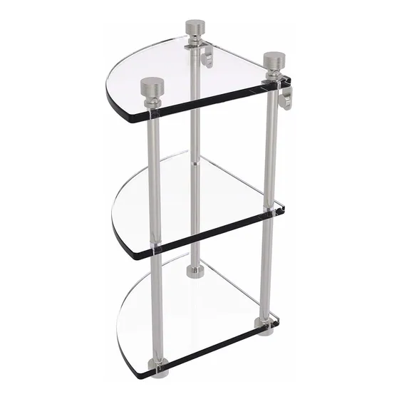 Estante Cristal Tr Nivel Niquel Satinado
