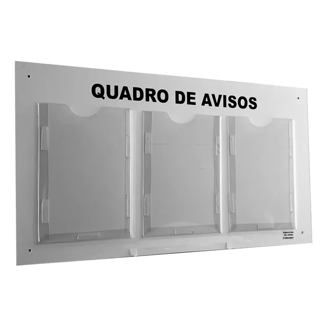 Quadro De Aviso E Gestão  Acm Com 3 Displays A4  Condomínios