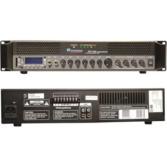 Amplificador 70/100v 360w De 4 Zonas Bluetooth, Usb, Sd, Mp3