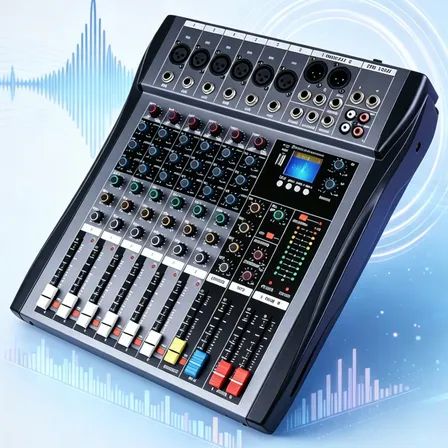 Mesa De Som Profissional 6 Canais Console Misturador Usb 48v