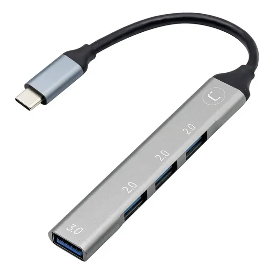 Hub Unno Tekno 4 Puertos Usb C A Usb A 3.0 Hb1013sv