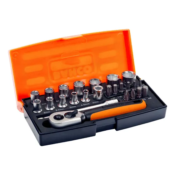 Juego De Dados [] 1/4'' 25 Piezas Bahco
