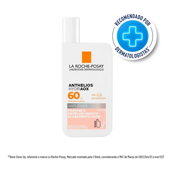 Protetor Solar Facial Fluido Com Cor Anthelios Hydraox Fps60