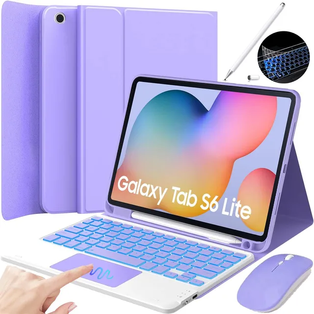 Funda C/teclado Mouse+lapiz Para Galaxy Tab S6 Lite 10.4'' Ñ