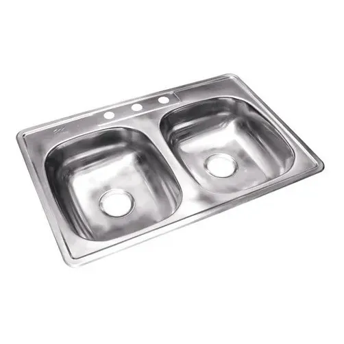 Fregadero Doble Ponchera Acero Inoxidable 84 X 56 Cm Tienda
