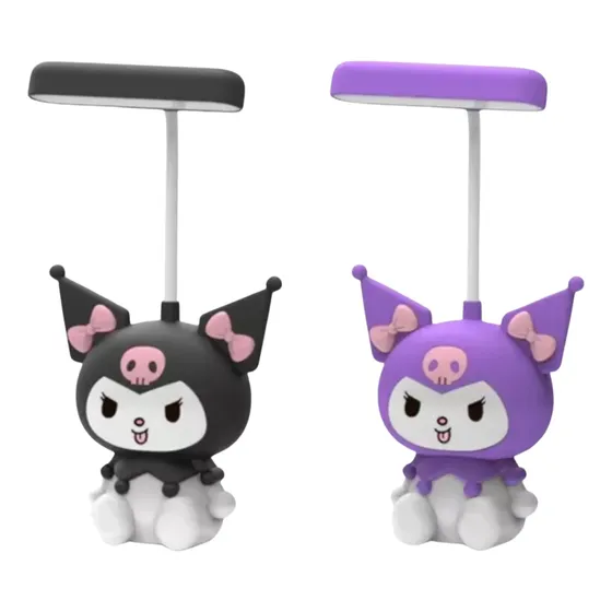 Lampara Velador Luz Led Infantil Edición Kuromi Negro Blanco