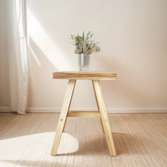 Banco Nordico Hena & Co Alamo Macizo 30cm Recib/ Mesa De Luz