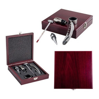 Kit De Vino Caja Madera Sacacorchos Termómetro Boquila Y Más Kit De Vino Caja Madera Sacacorchos Termómetro Boquila Y Más